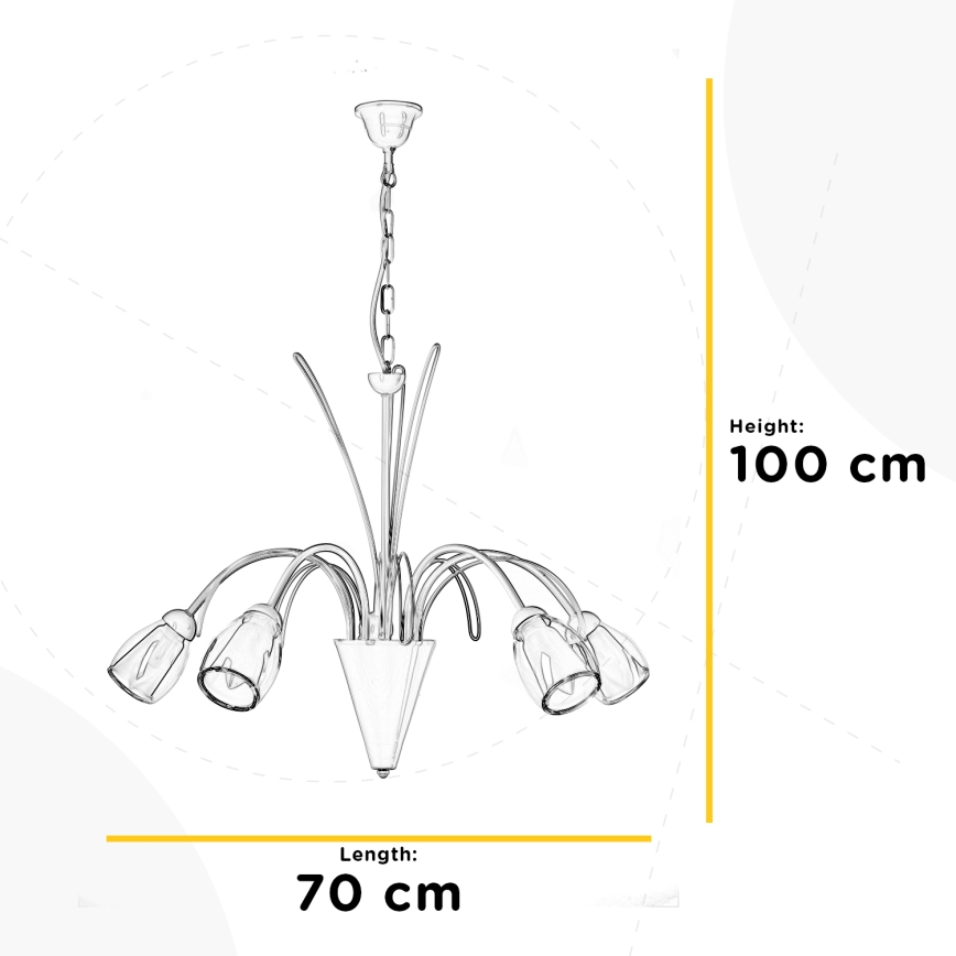 ONLI - Candeeiro suspenso ANTEA 5xE14/6W/230V