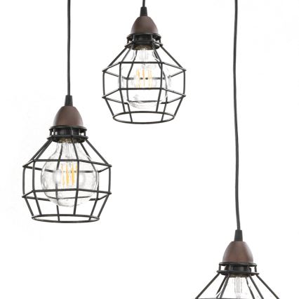 ONLI - Candeeiro suspenso ARANHA 3xE27/15W/230V preto/castanho