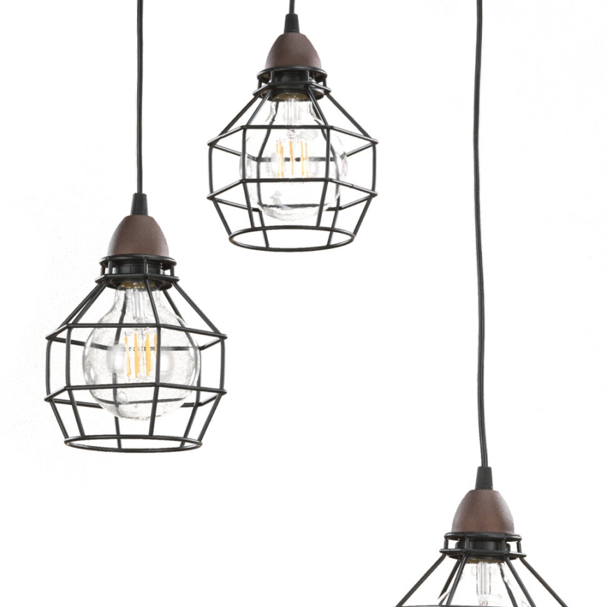 ONLI - Candeeiro suspenso ARANHA 3xE27/15W/230V preto/castanho