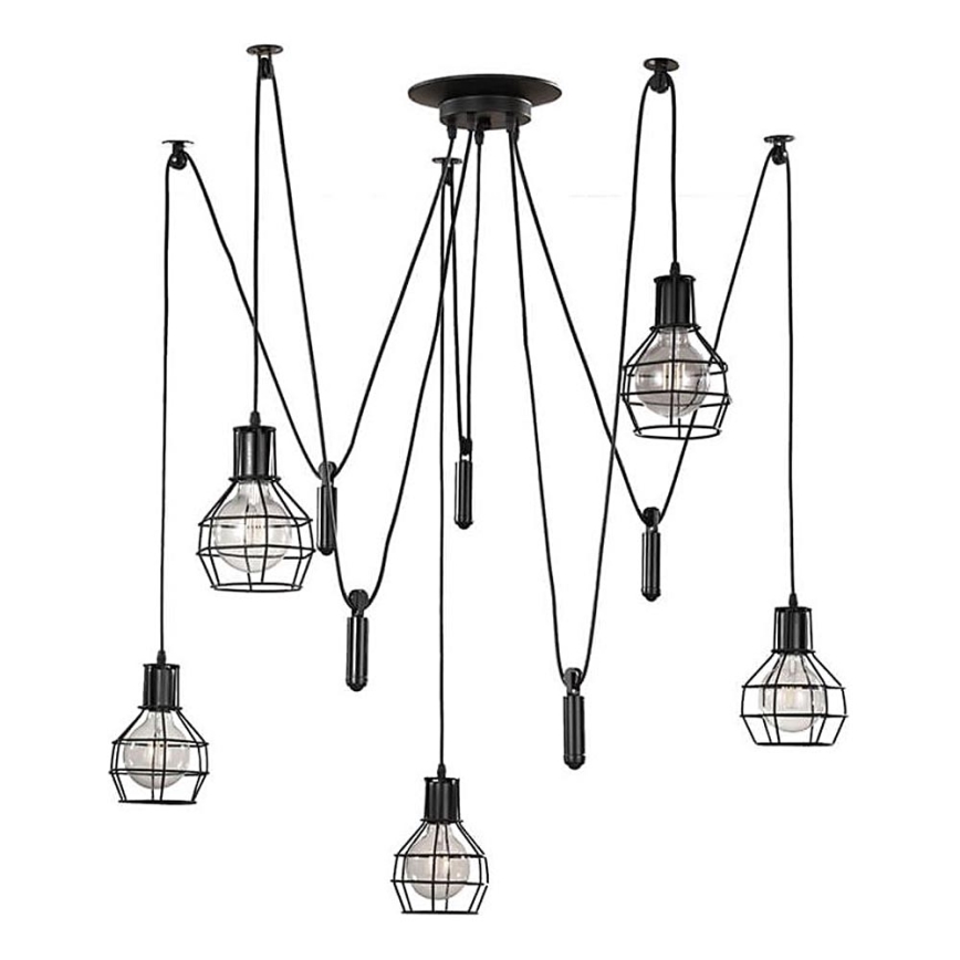 ONLI - Candeeiro suspenso ARANHA 5xE27/15W/230V aranha preto