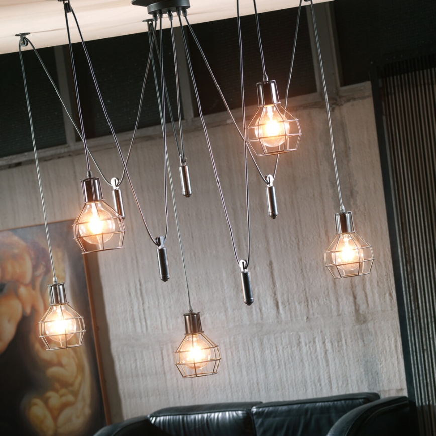 ONLI - Candeeiro suspenso ARANHA 5xE27/15W/230V aranha preto