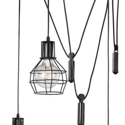 ONLI - Candeeiro suspenso ARANHA 5xE27/15W/230V aranha preto