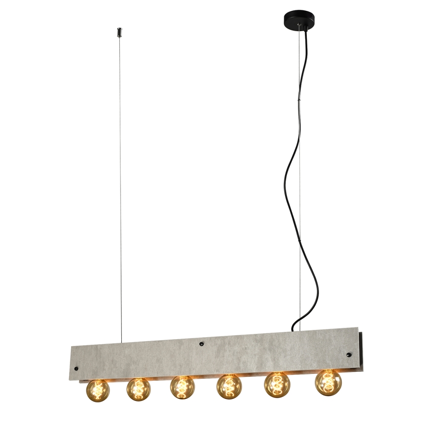 ONLI - Candeeiro suspenso ARGO 6xE27/22W/230V cinzento