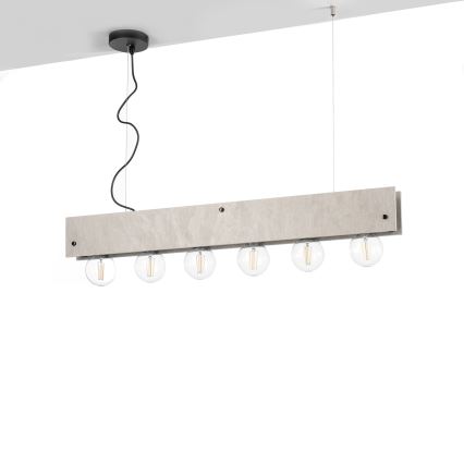 ONLI - Candeeiro suspenso ARGO 6xE27/22W/230V cinzento