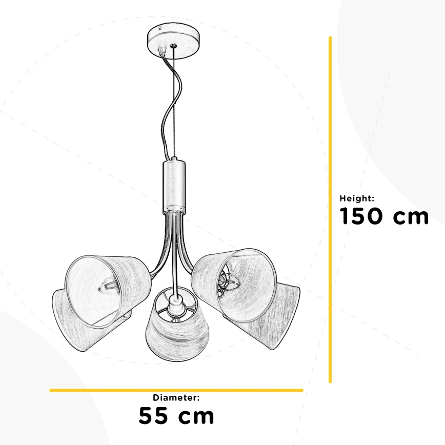 ONLI - Candeeiro suspenso ASIA 5xE14/6W/230V