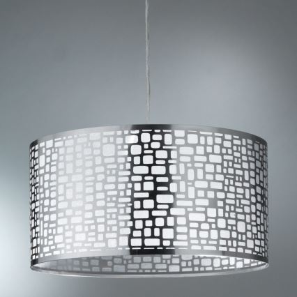 ONLI - Candeeiro suspenso BRUCE 1xE27/15W/230V diâmetro 45 cm cromado mate