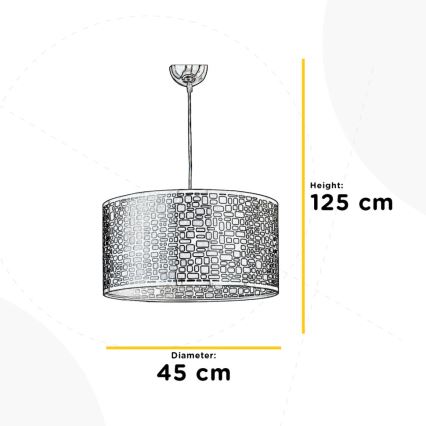 ONLI - Candeeiro suspenso BRUCE 1xE27/15W/230V diâmetro 45 cm cromado mate