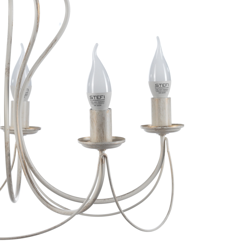 ONLI - Candeeiro suspenso CANDELA 5xE14/6W/230V branco