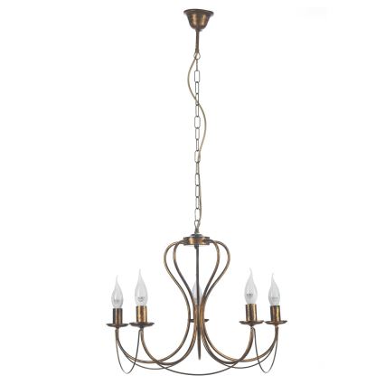 ONLI - Candeeiro suspenso CANDELA 5xE14/6W/230V bronze