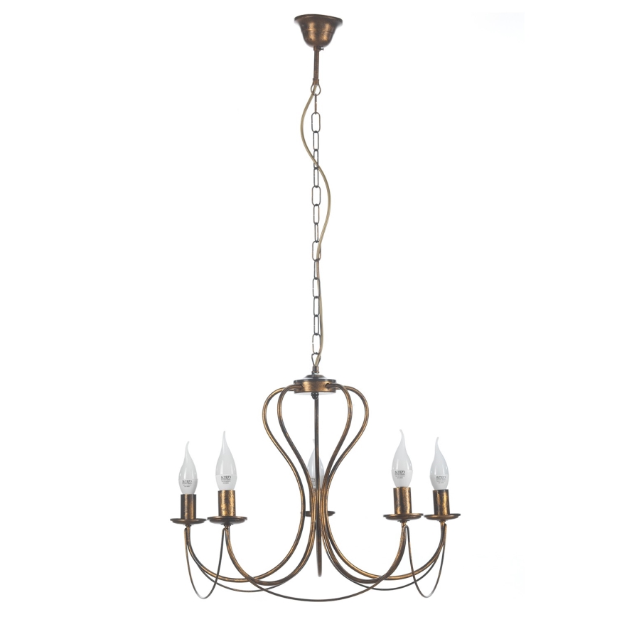 ONLI - Candeeiro suspenso CANDELA 5xE14/6W/230V bronze