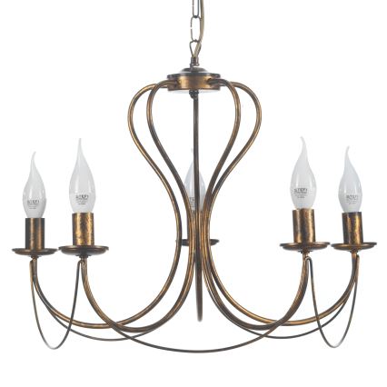 ONLI - Candeeiro suspenso CANDELA 5xE14/6W/230V bronze