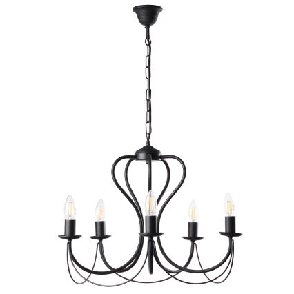 ONLI - Candeeiro suspenso CANDELA 5xE14/6W/230V preto