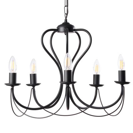 ONLI - Candeeiro suspenso CANDELA 5xE14/6W/230V preto