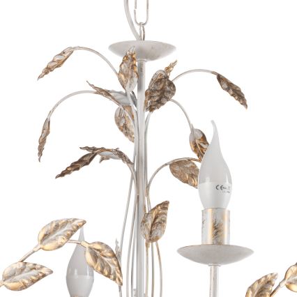 ONLI - Candeeiro suspenso COLLANA 6xE14/6W/230V branco/dourado