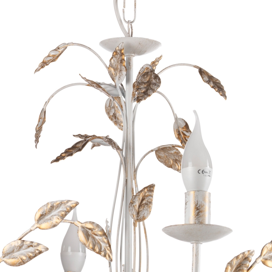 ONLI - Candeeiro suspenso COLLANA 6xE14/6W/230V branco/dourado