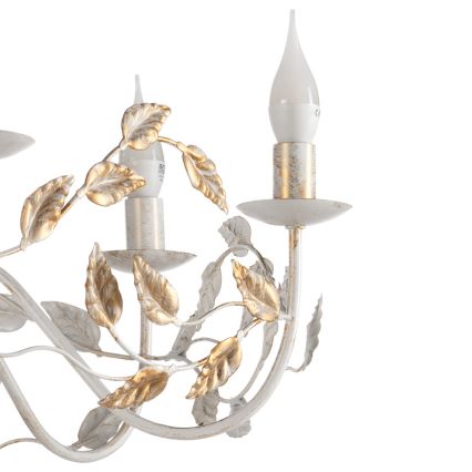 ONLI - Candeeiro suspenso COLLANA 6xE14/6W/230V branco/dourado