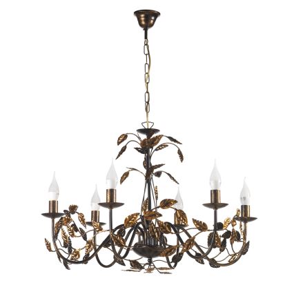 ONLI - Candeeiro suspenso COLLANA 6xE14/6W/230V bronze/dourado