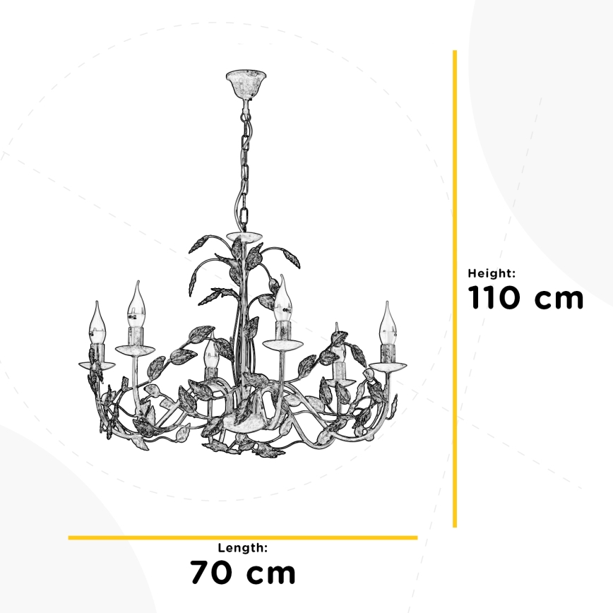 ONLI - Candeeiro suspenso COLLANA 6xE14/6W/230V bronze/dourado