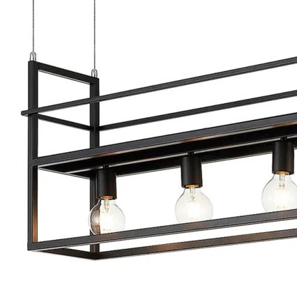 ONLI - Candeeiro suspenso com prateleira JEFFER 4xE27/22W/230V preto