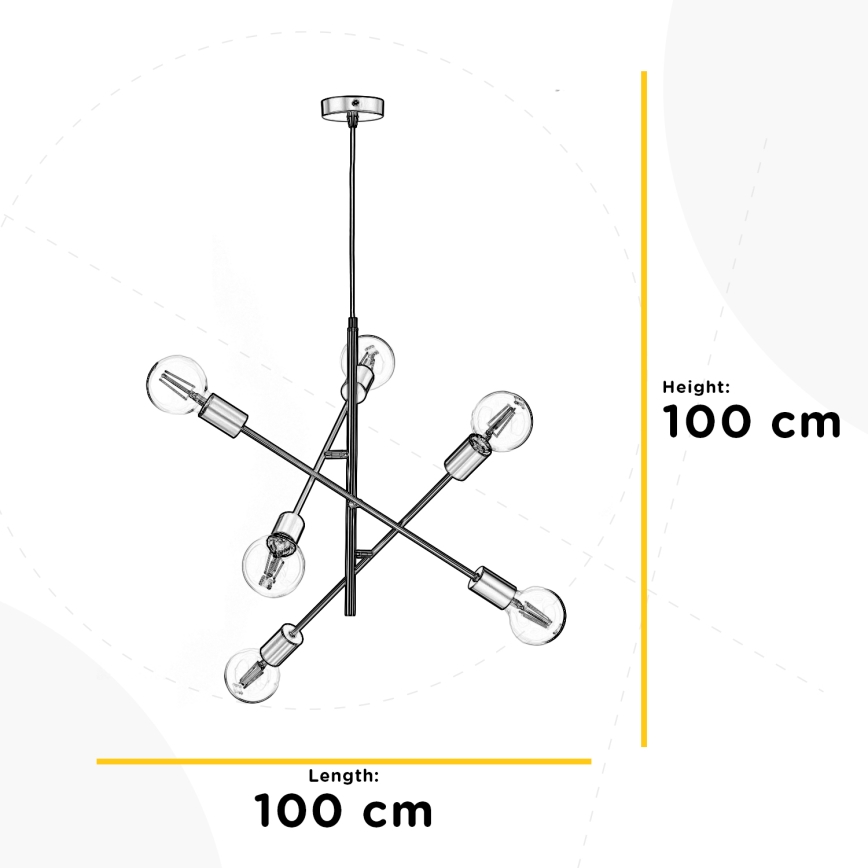 ONLI - Candeeiro suspenso CROSS 6xE27/22W/230V