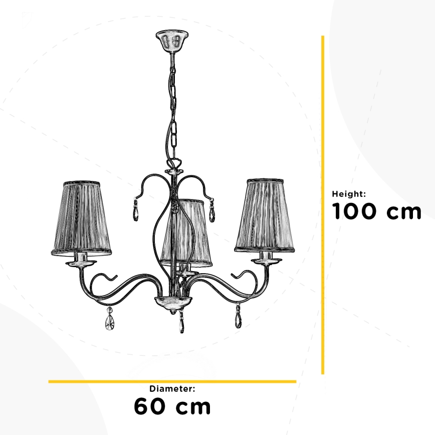 ONLI - Candeeiro suspenso DELIA 3xE14/6W/230V
