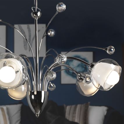 ONLI - Candeeiro suspenso DIAMANTE 5xE14/6W/230V
