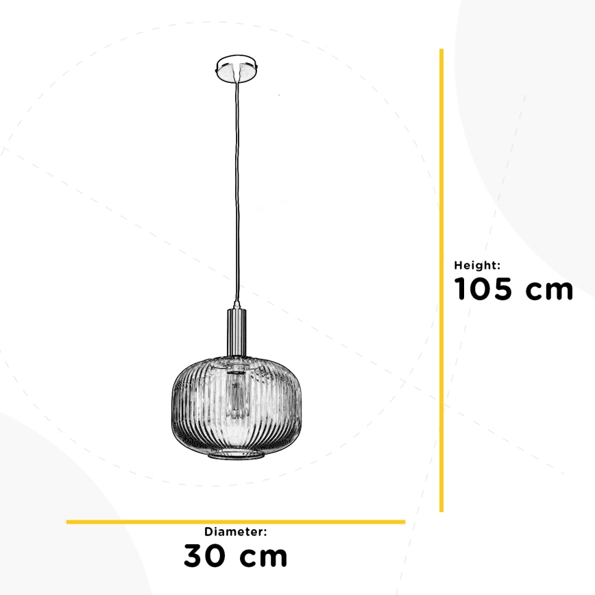 ONLI - Candeeiro suspenso DOROTY 1xE27/22W/230V diâmetro 30 cm