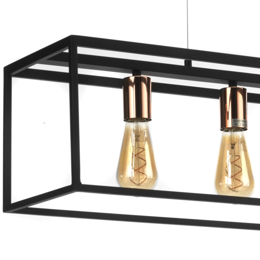 ONLI - Candeeiro suspenso FLOKI 4xE27/15W/230V preto/cobre