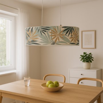 ONLI - Candeeiro suspenso FLORA 2xE27/22W/230V verde/dourado