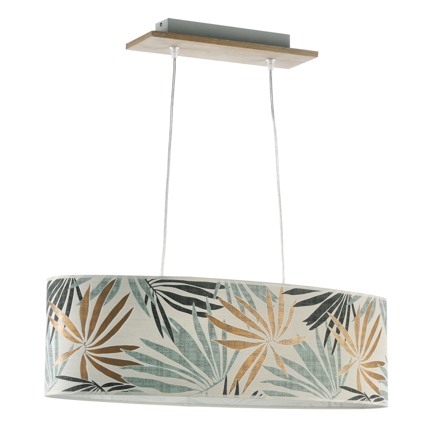 ONLI - Candeeiro suspenso FLORA 2xE27/22W/230V verde/dourado