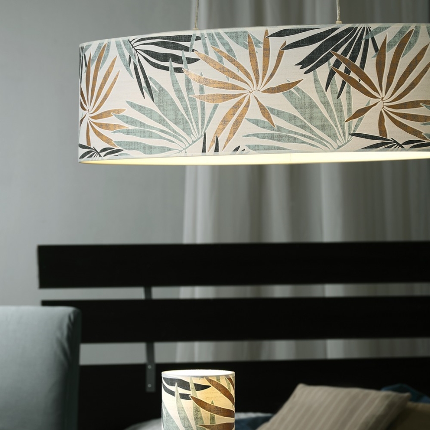 ONLI - Candeeiro suspenso FLORA 2xE27/22W/230V verde/dourado