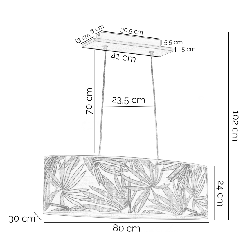 ONLI - Candeeiro suspenso FLORA 2xE27/22W/230V verde/dourado