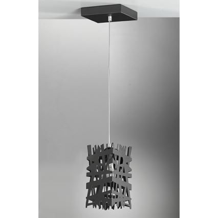 ONLI - Candeeiro suspenso FORESTA 1xE27/15W/230V preto