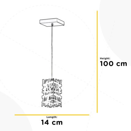ONLI - Candeeiro suspenso FORESTA 1xE27/15W/230V preto