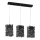 ONLI - Candeeiro suspenso FORESTA 3xE27/15W/230V preto