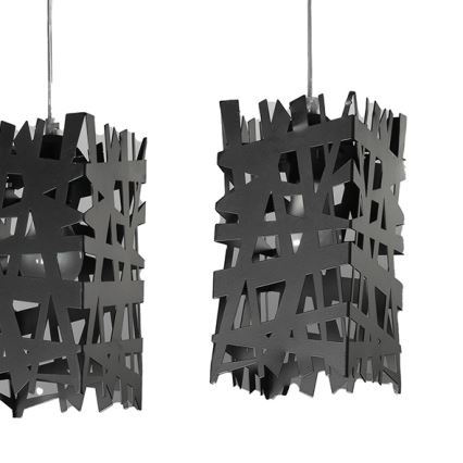 ONLI - Candeeiro suspenso FORESTA 3xE27/15W/230V preto