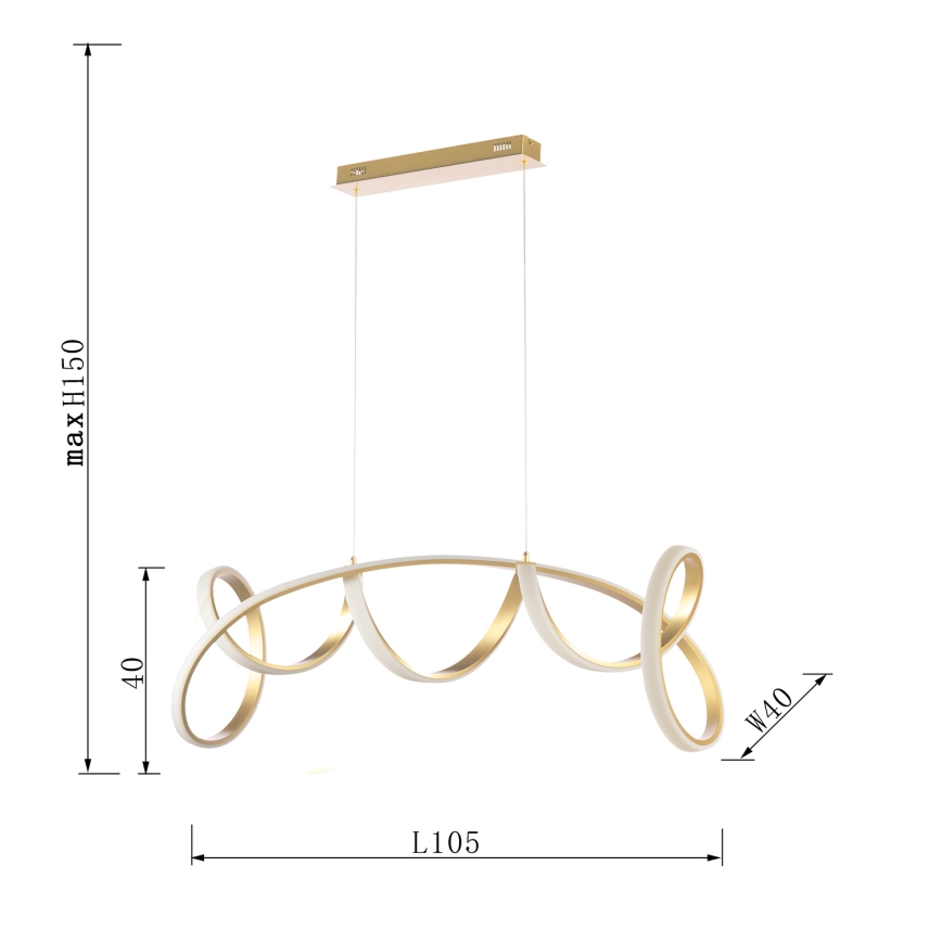 ONLI - Candeeiro suspenso LED KIRA LED/60W/230V 4000K dourado