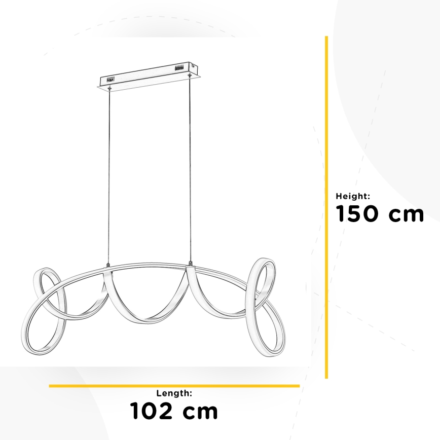 ONLI - Candeeiro suspenso LED KIRA LED/60W/230V 4000K dourado