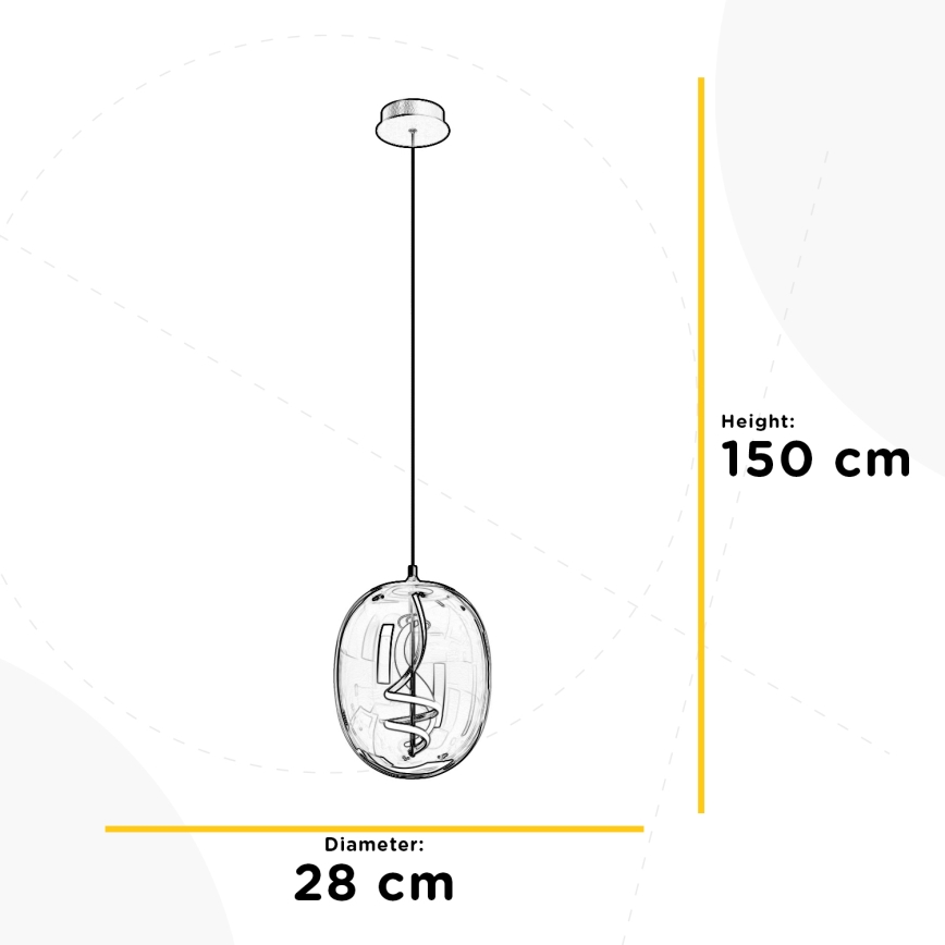 ONLI - Candeeiro suspenso LED LILLY LED/12W/230V 4000K preto