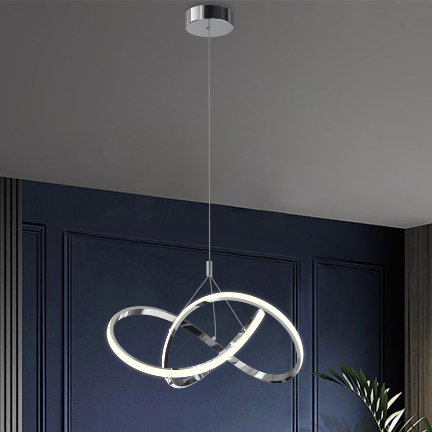 ONLI - Candeeiro suspenso LED LOOP LED/40W/230V 4000K cromado brilhante