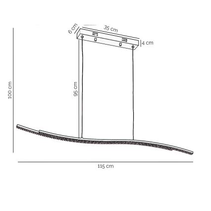 ONLI - Candeeiro suspenso LED ONDA LED/30W/230V 4000K preto