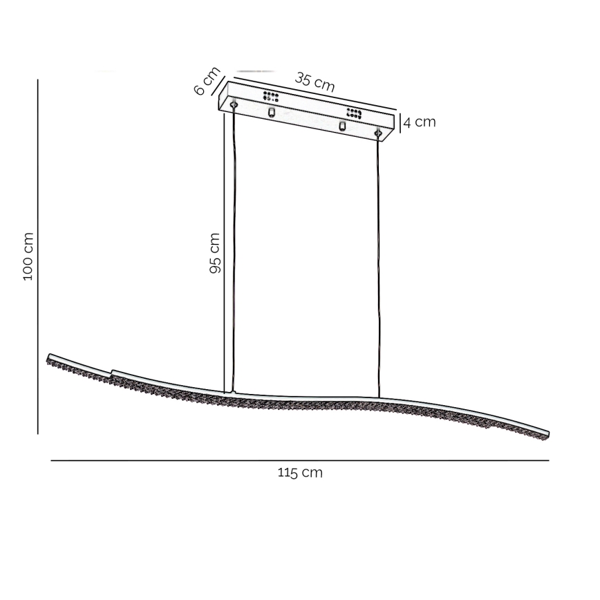 ONLI - Candeeiro suspenso LED ONDA LED/30W/230V 4000K preto
