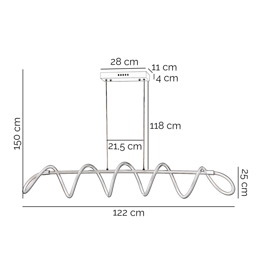 ONLI - Candeeiro suspenso LED SPIRALE LED/72W/230V 3000K branco
