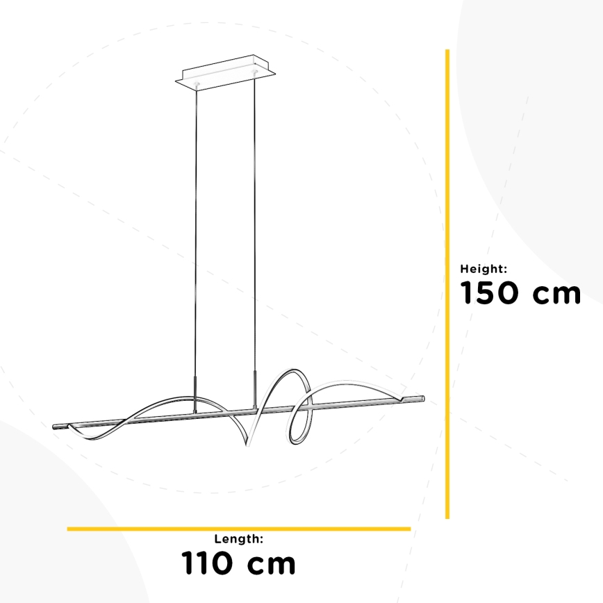 ONLI - Candeeiro suspenso LED TWIST LED/30W/230V 4000K preto