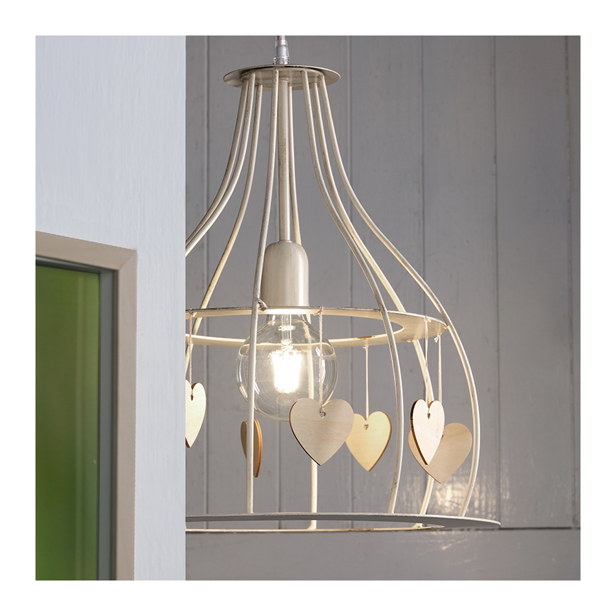 ONLI - Candeeiro suspenso LEONILDE 1xE27/15W/230V bege