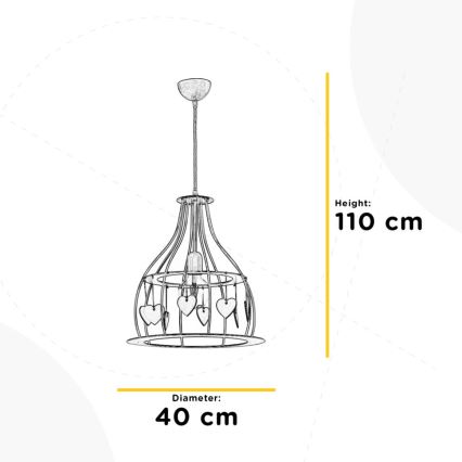 ONLI - Candeeiro suspenso LEONILDE 1xE27/15W/230V bege