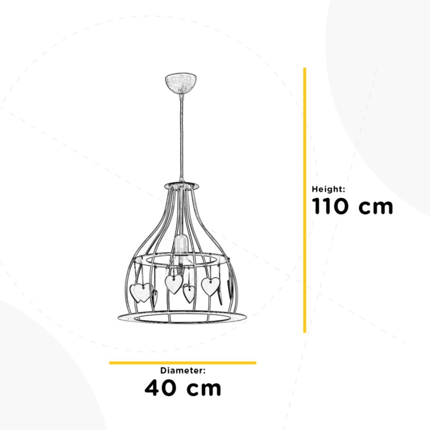 ONLI - Candeeiro suspenso LEONILDE 1xE27/15W/230V bege