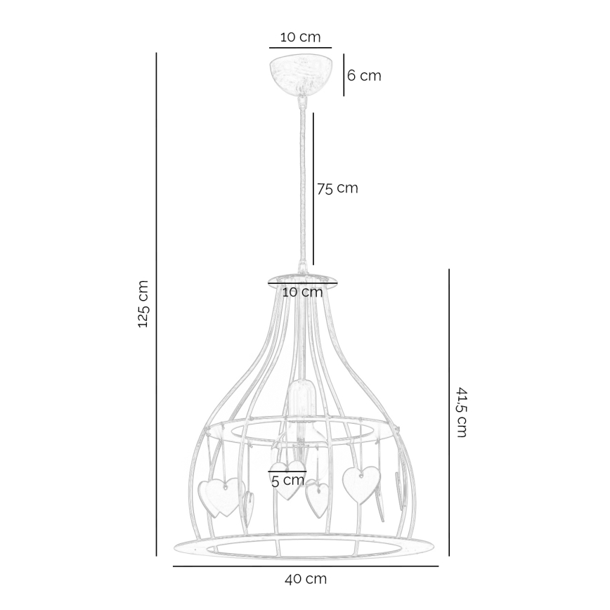 ONLI - Candeeiro suspenso LEONILDE 1xE27/15W/230V bege