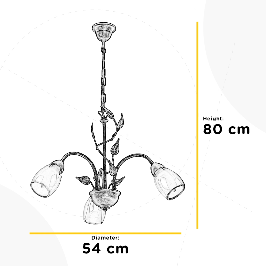 ONLI - Candeeiro suspenso LILIANA 3xE14/6W/230V