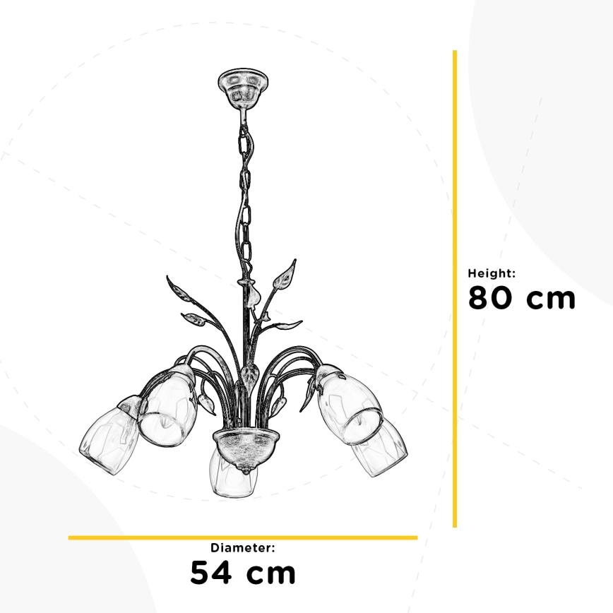 ONLI - Candeeiro suspenso LILIANA 5xE14/6W/230V